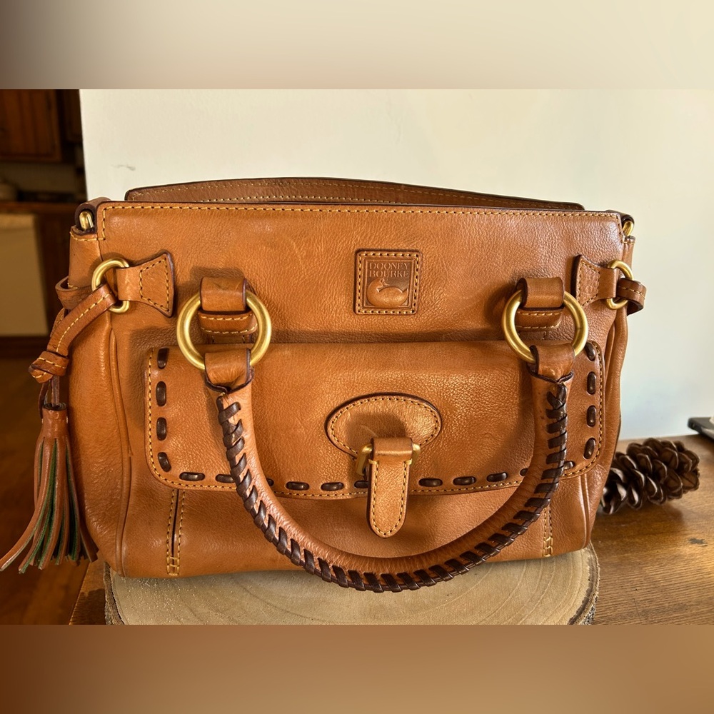 Dooney Bourke Chestnut
Florentine Vacchetta Leather Front Pocket Satchel